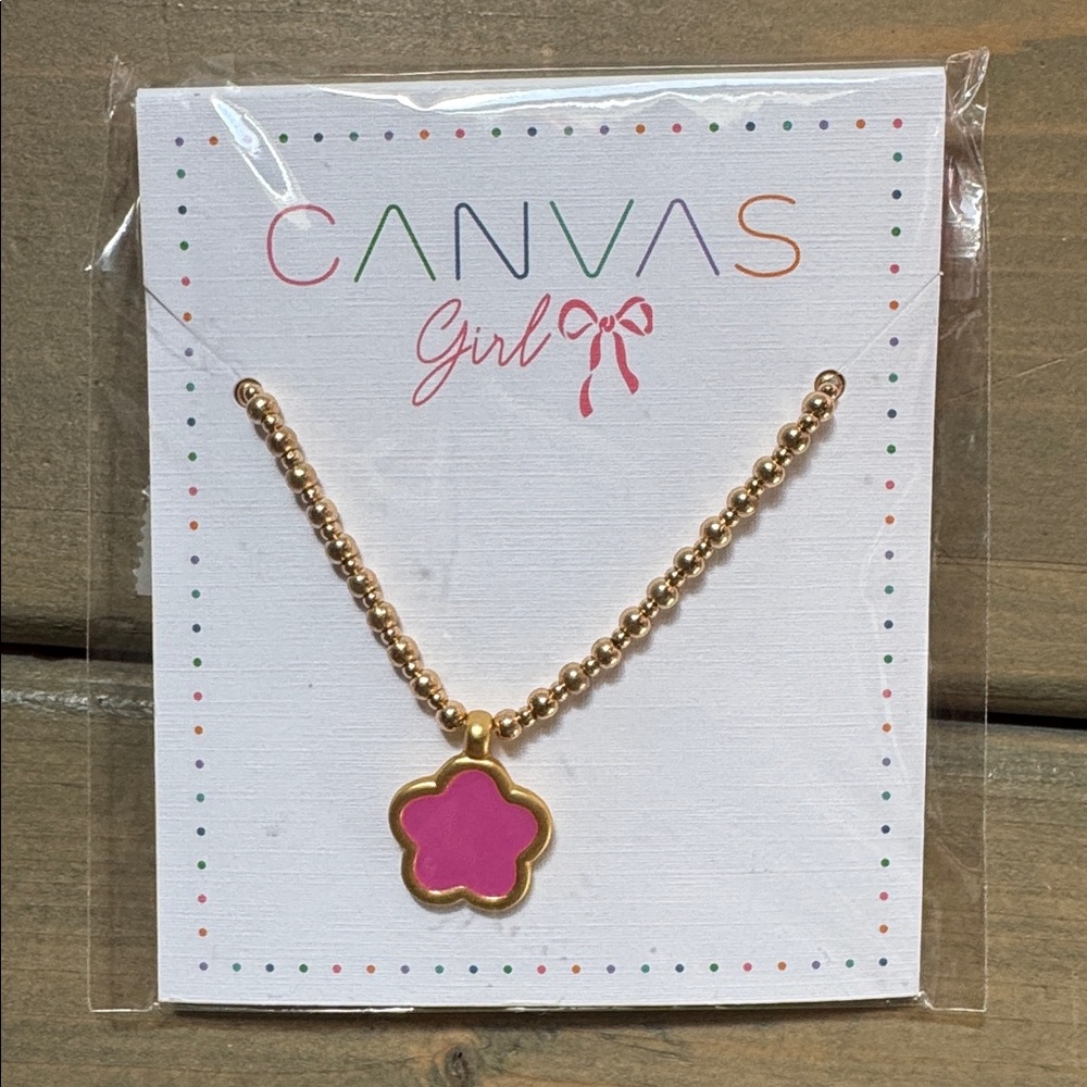Bella Canvas Kids Gold Flower Pendant Necklace